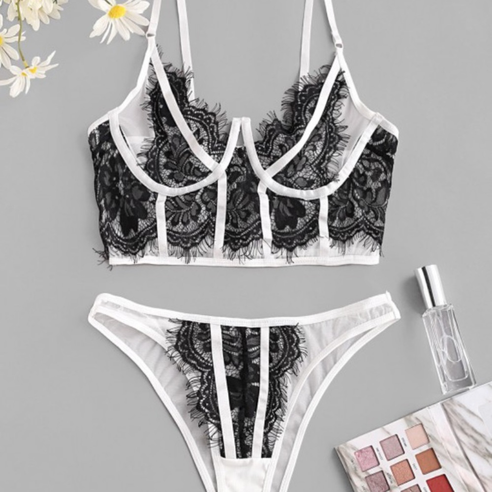 Black and white lingerie